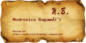 Modrovics Bagamér névjegykártya